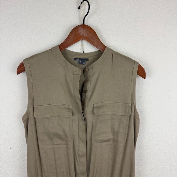 Vince Linen-Blend Cargo Midi Dress - Picture 3 of 7